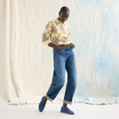 The Penny Loafer - Blue Raffia-Knit